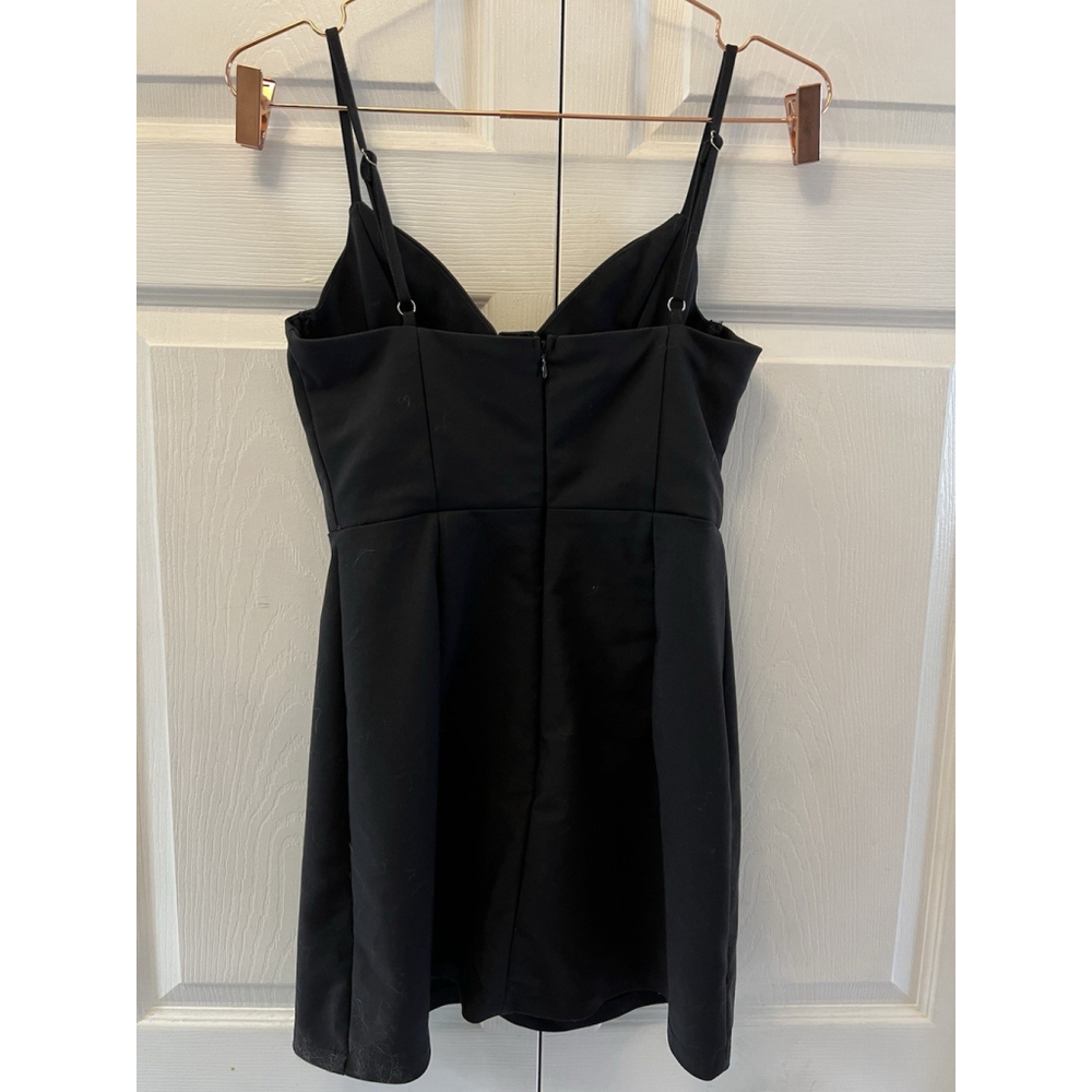Princess Polly Black Novella Mini Dress Blogger Favorite Size 4 - Picture 4 of 7